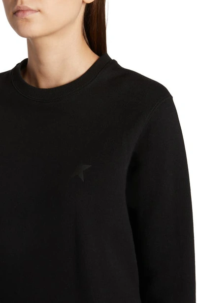 Shop Golden Goose Star Collection Athena Logo Cotton Sweatshirt In Black