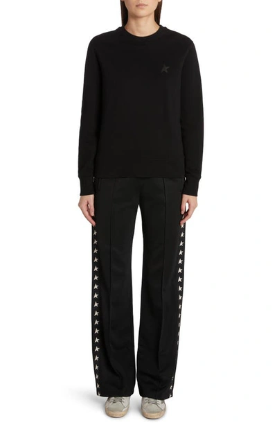 Golden Goose Athena Crewneck Star Sweatshirt In Black