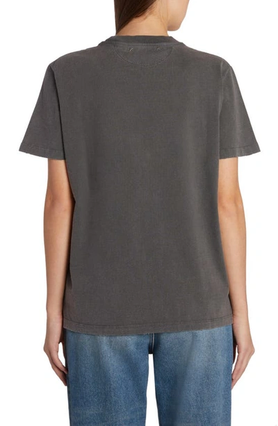 Shop Golden Goose Crystal Embellished Distressed Cotton T-shirt In Anthracite