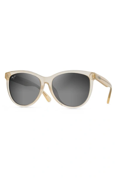 Shop Maui Jim Glory Glory 56mm Polarizedplus2® Cat Eye Sunglasses In Milky Almond/ Neutral Grey