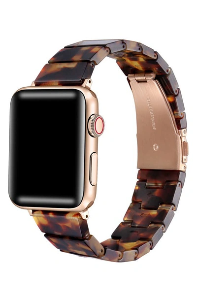 The Posh Tech 38mm Resin Link Apple Watch Band In Tortoise