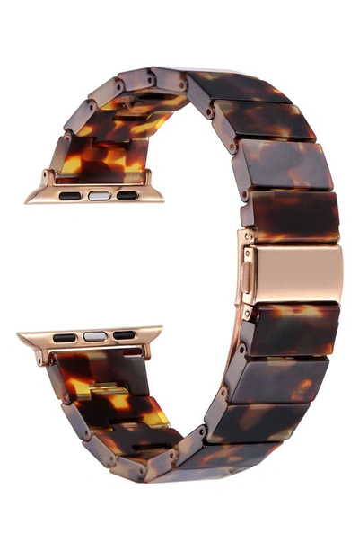 The Posh Tech 38mm Resin Link Apple Watch Band In Tortoise