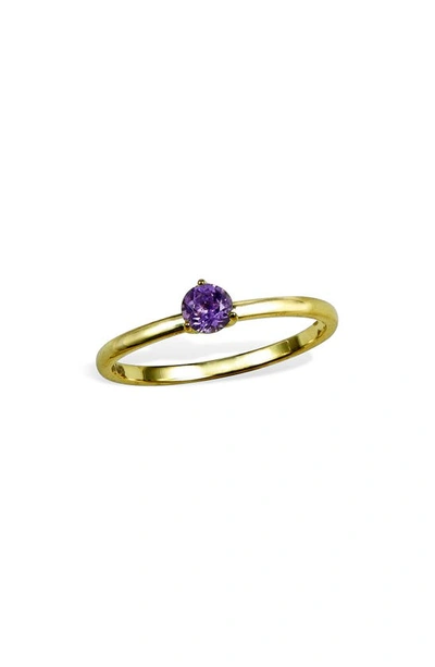 Shop Savvy Cie Jewels 18k Gold Vermeil Garnet March Birthstone Ring In Amethyst - February