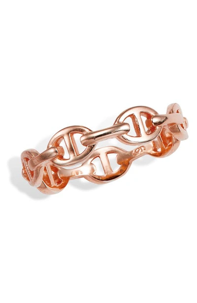 Shop Savvy Cie Jewels Vermeil Sterling Silver Mariner Chain Ring In Rose