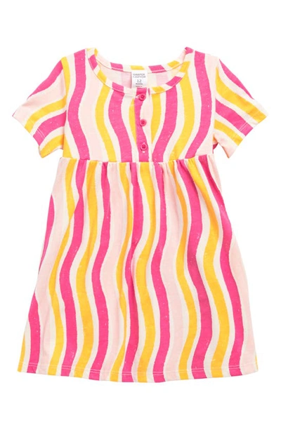 Shop Harper Canyon Wavy Stripe Cotton Dress In Pink Magenta Gouache Stripe