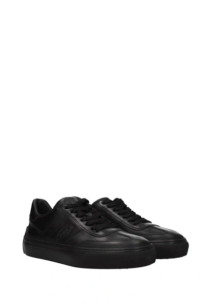 Shop Tod's Sneakers Leather Black