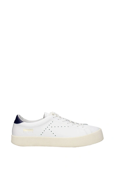 Shop Kenzo Sneakers Leather White Blue