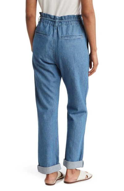 Rag & Bone Straight Leg Tie Waist Pants In Darkindil