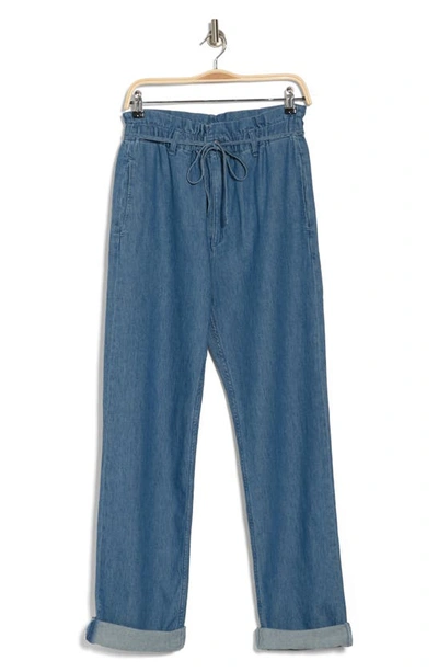 Rag & Bone Straight Leg Tie Waist Pants In Darkindil
