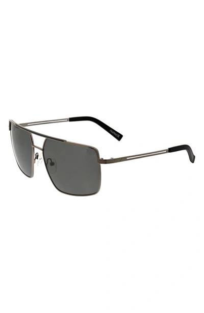 Shop Hurley Explorer 58mm Polarized Navigator Sunglasses In Gunmetal