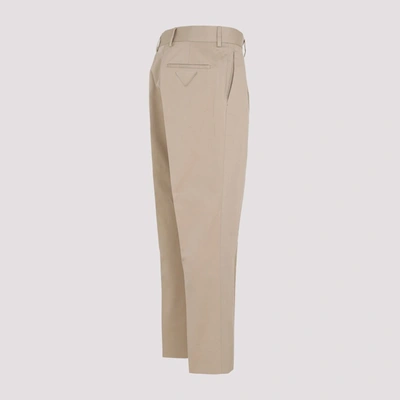 Shop Prada Rear Logo-patch Detail Pants In Nude &amp; Neutrals