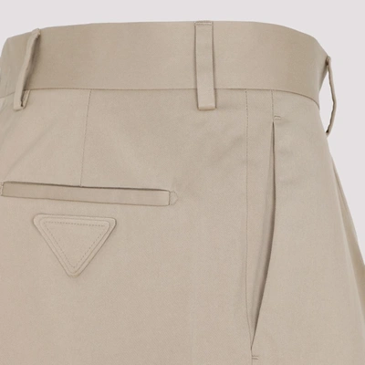 Shop Prada Rear Logo-patch Detail Pants In Nude &amp; Neutrals