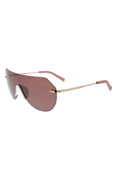 Hurley Angled Iconic Shield Sunglasses In White/ Gold