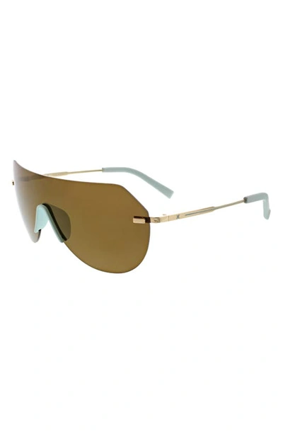 Hurley Angled Iconic Shield Sunglasses In Blue/ Gold