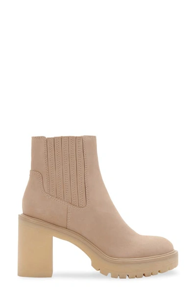 Dolce Vita Caster H2o Waterproof Lug Sole Platform Bootie In Dune Suede H2o