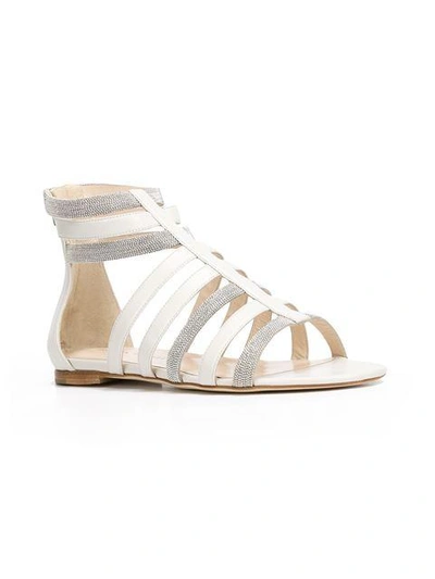 Shop Fabiana Filippi 'anastasia' Gladiator Sandals In Neutrals