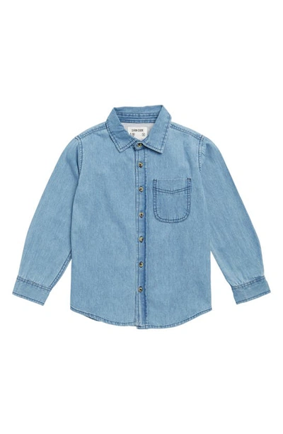Shop Sovereign Code Kids' Bolton Denim Button-up Shirt In Light Indigo