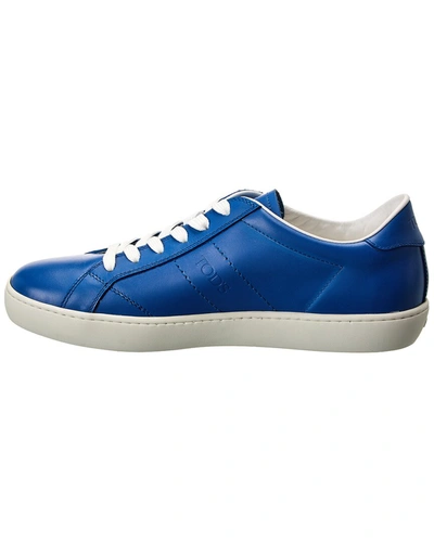 Shop Tod's Leather Sneaker In Blue