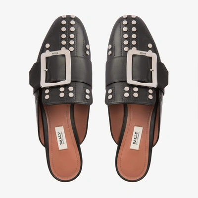 Bally Janesse Women's 6222759 Black Leather Studded Mules In Multi