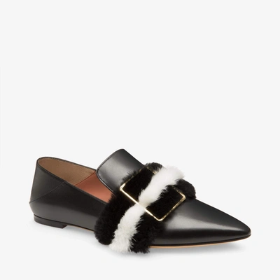 Bally Hamelia Women's 6223321 Black Leather Flat Pumps In Multi