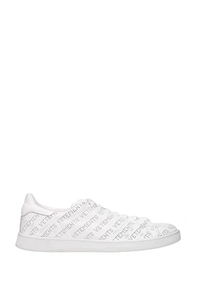 Shop Vetements Sneakers Leather White