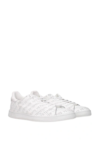 Shop Vetements Sneakers Leather White