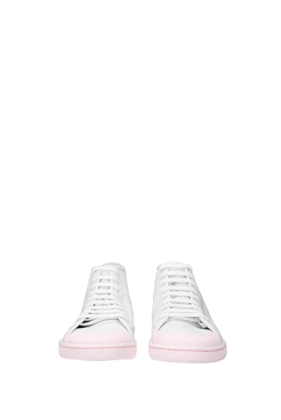 Shop Saint Laurent Sneakers Leather White Soft Pink