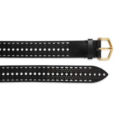 Shop Alaïa Neo Vienne Black Leather Belt