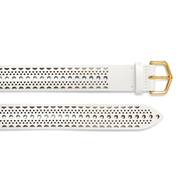 Shop Alaïa Neo Vienne White Leather Belt