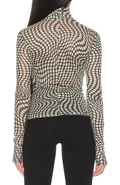 Alexia Admor Doja Mock Neck Mesh Top In Multi