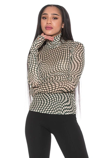 Alexia Admor Doja Mock Neck Mesh Top In Multi