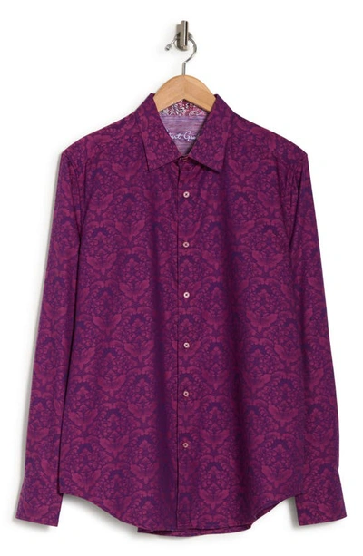 Shop Robert Graham Bayview Cotton Button-up Shirt In Raspberry