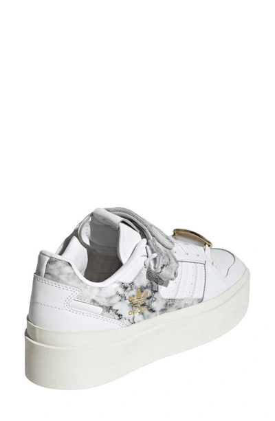 Shop Adidas Originals Forum Bonega Platform Sneaker In White/ White/ Gold Metal