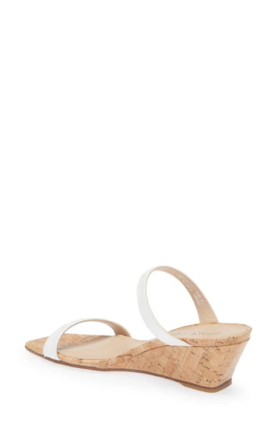 Shop Stuart Weitzman Aleena Wedge Slide Sandal In White