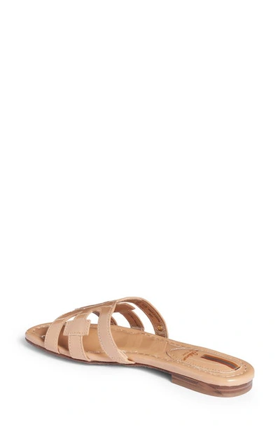 Shop Sam Edelman Bay Cutout Slide Sandal In Almond Patent