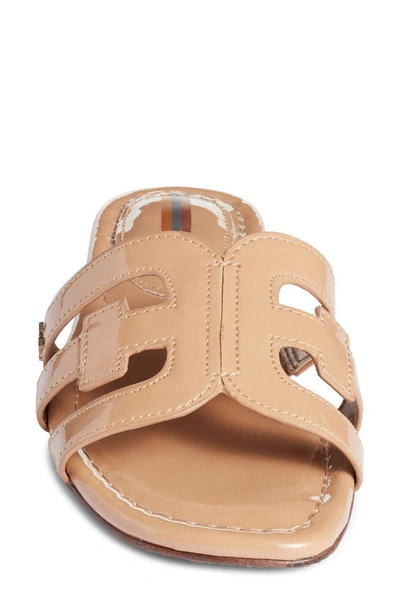 Shop Sam Edelman Bay Cutout Slide Sandal In Almond Patent