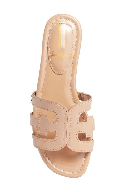 Shop Sam Edelman Bay Cutout Slide Sandal In Almond Patent