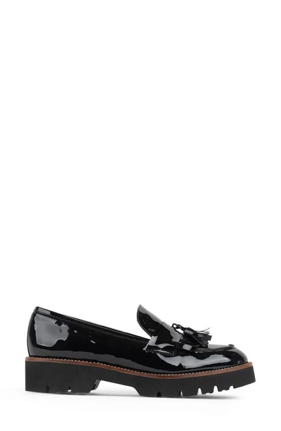 Patricia Green Beckham Tassel Lug Loafer In Black Patent