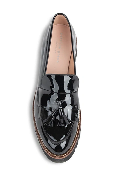 Patricia Green Beckham Tassel Lug Loafer In Black Patent