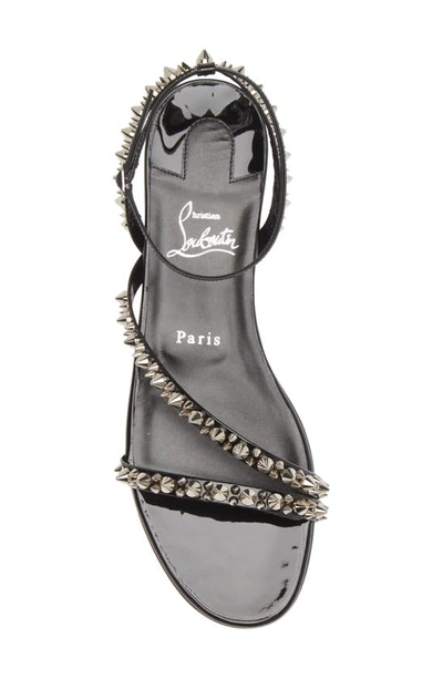 Shop Christian Louboutin Mafaldina Spikes Ankle Strap Sandal In Black