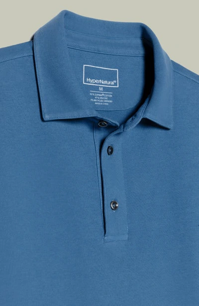 Shop Hypernatural El Capitán Classic Fit Supima® Cotton Blend Piqué Golf Polo In Blue Whale
