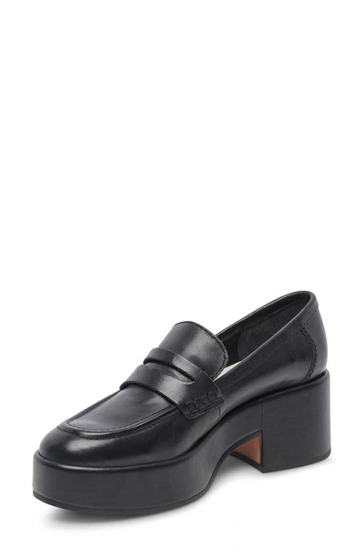 Shop Dolce Vita Yanni Platform Penny Loafer In Black Leather