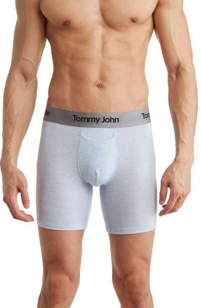 Shop Tommy John Second Skin 6-inch Boxer Briefs In Crystal Blue Heather