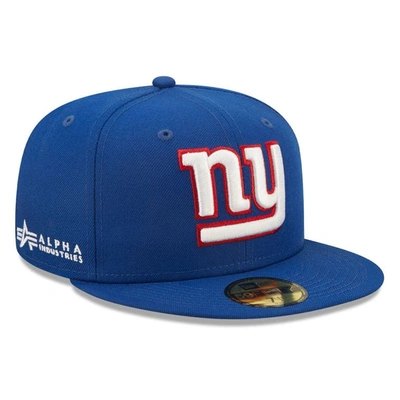 Shop New Era X Alpha Industries Royal New York Giants Alpha 59fifty Fitted Hat