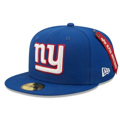 Shop New Era X Alpha Industries Royal New York Giants Alpha 59fifty Fitted Hat