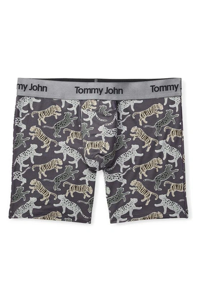 Shop Tommy John Second Skin 4-inch Boxer Briefs In Asphalt Big Cat
