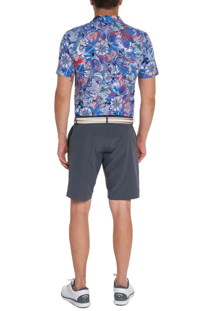 Shop Robert Graham Roxberry Floral Performance Polo In Purple