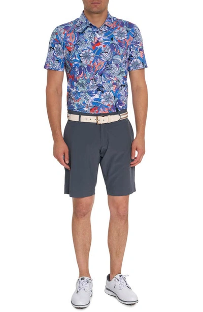 Shop Robert Graham Roxberry Floral Performance Polo In Purple