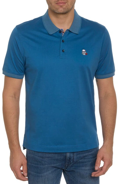 Shop Robert Graham Archie 2 Skull Appliqué Polo In Indigo