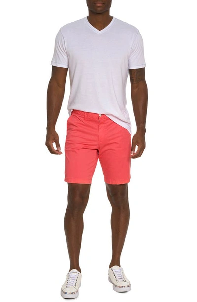 Shop Robert Graham Lonestar Stretch Cotton Shorts In Coral